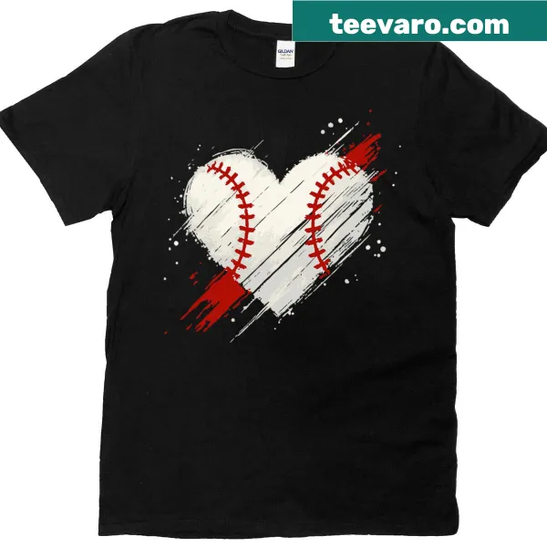 Playful baseball heart graphic T-shirt for kids