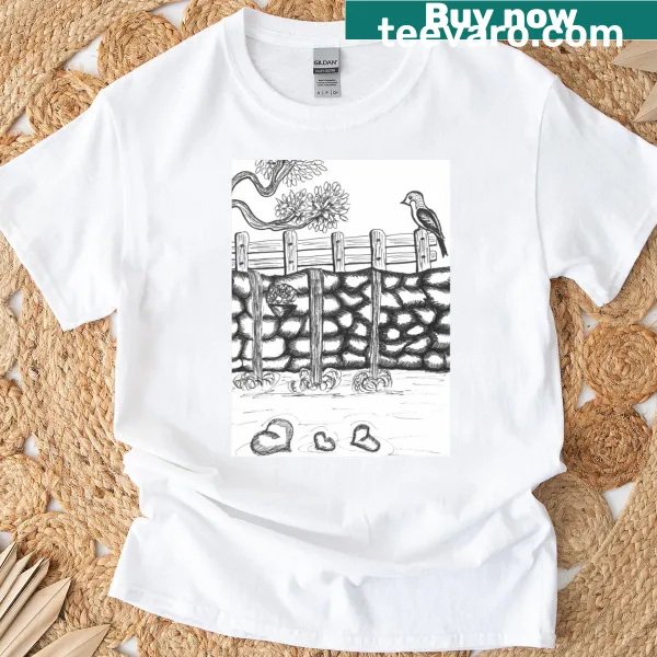 Cute cartoon-style t-shirt featuring cartoon birds.