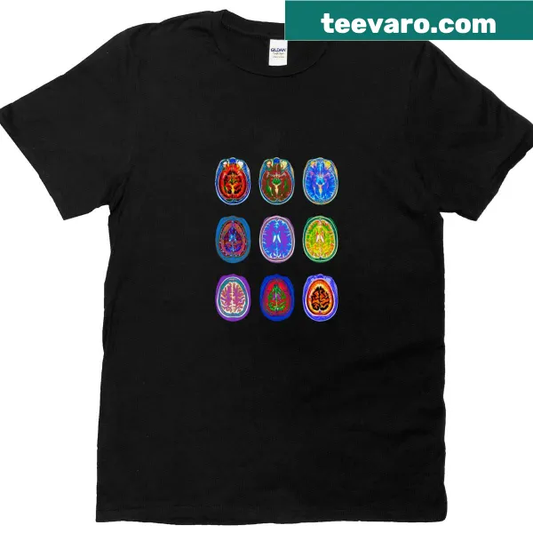 T-shirt featuring a brain scan graphic illustrating the science of the mind