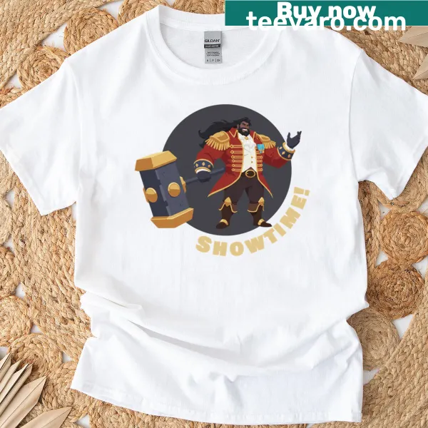 T-shirt featuring a fun graphic with 'Bravo Showtime!' text celebrating performance