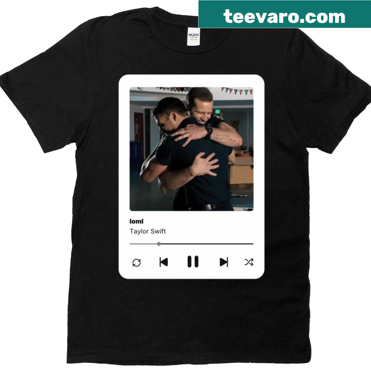 T-shirt with the phrase 'Loml' in bold typography expressing affection. — on a men's t-shirt