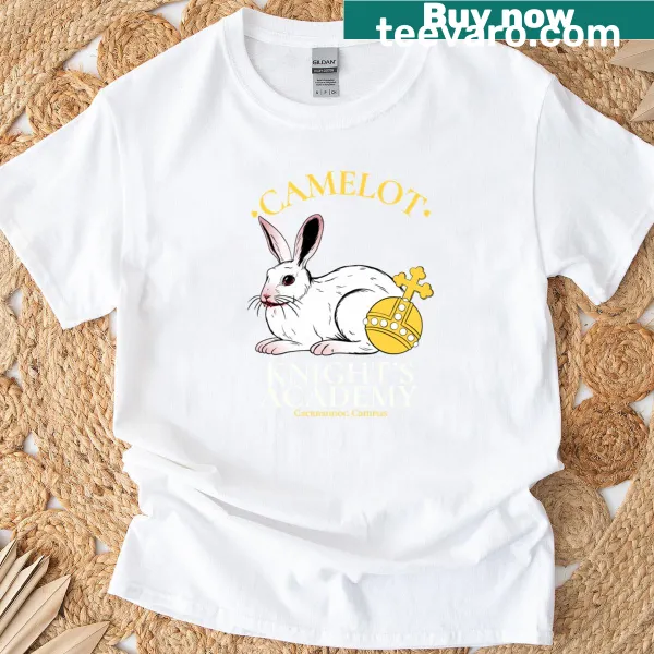 T-shirt featuring an illustration of a knight in training for kids.