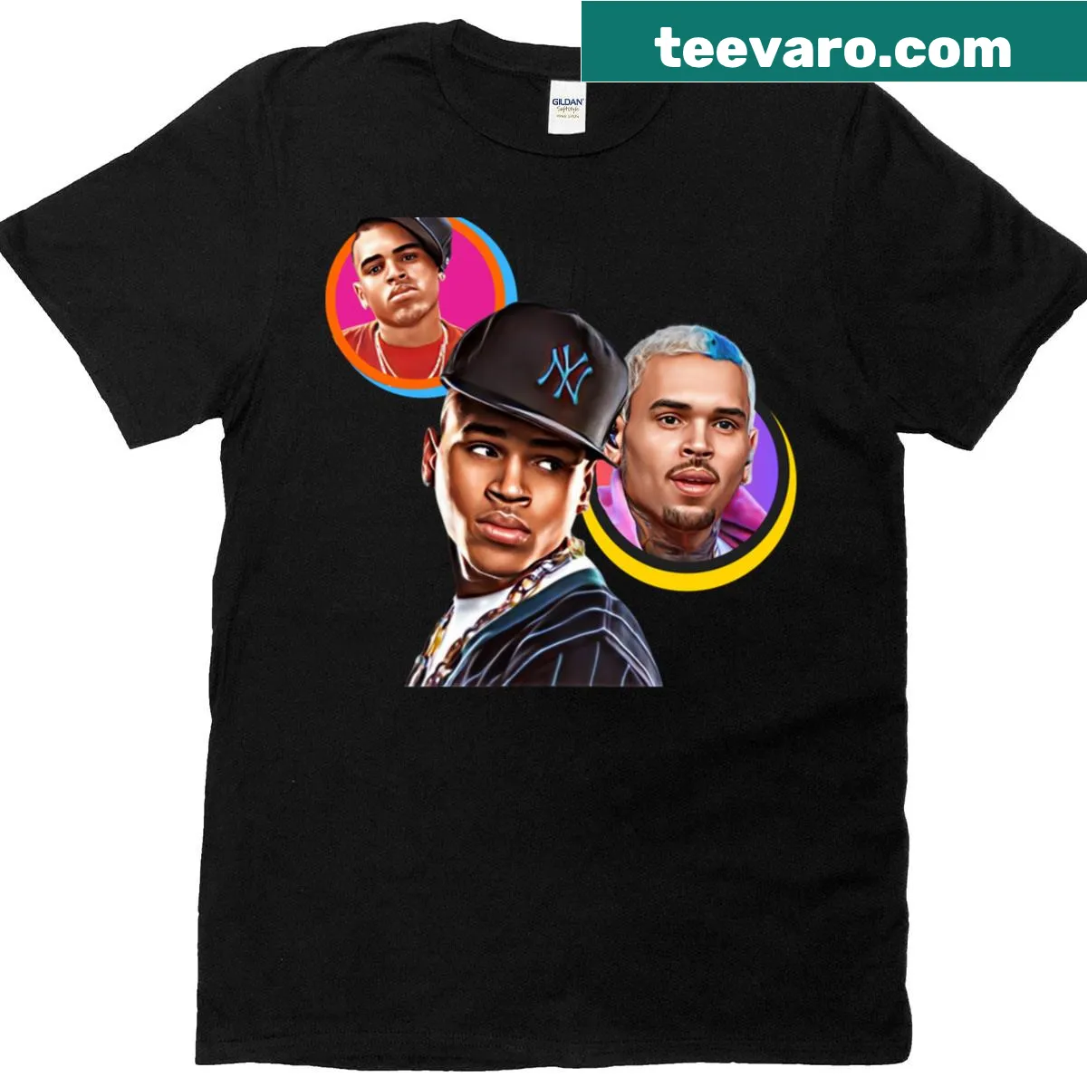 Typographic T-shirt celebrating R&B music evolution — on a men's t-shirt