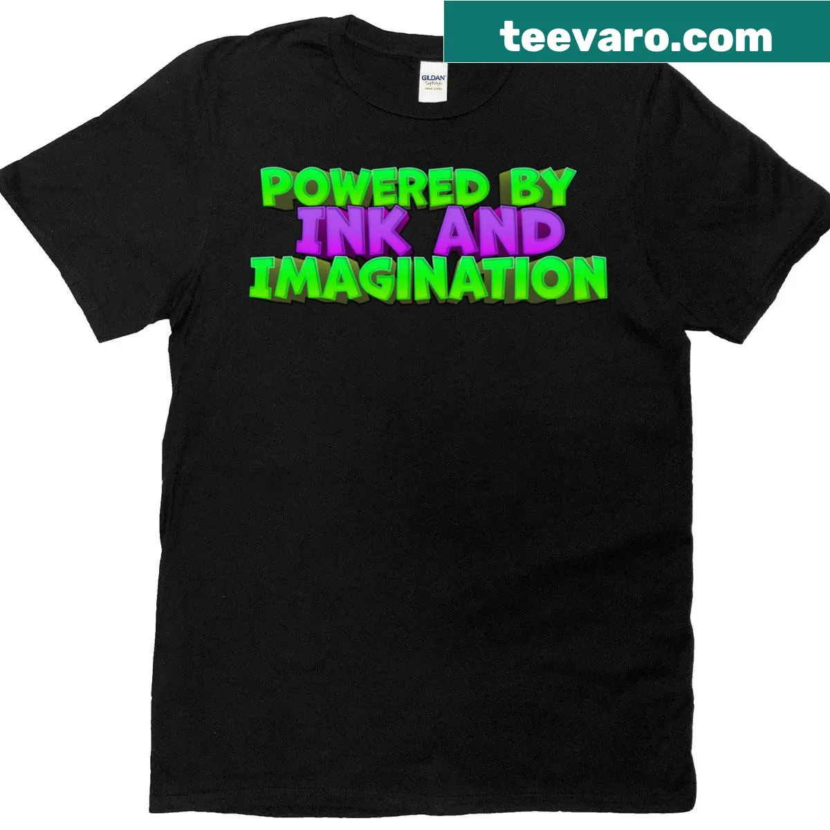 T-shirt celebrating comics with imaginative text graphic — on a men's t-shirt