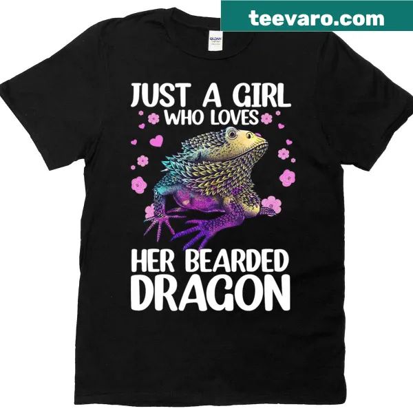 Illustration of a bearded dragon on a cute T-shirt for girls