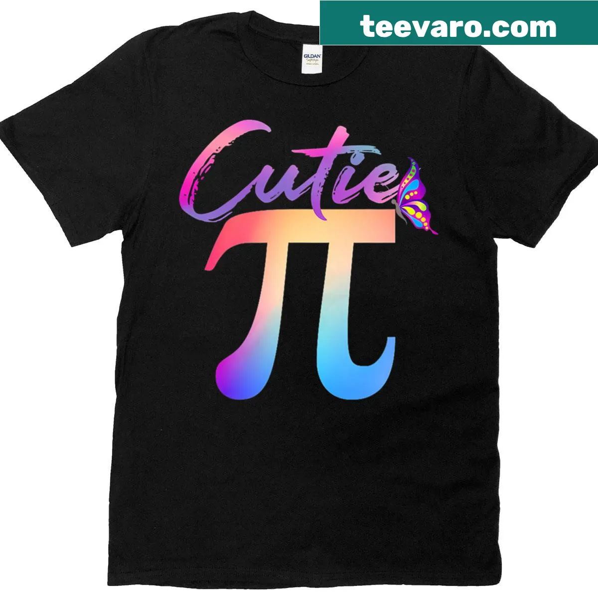Humorous T-shirt celebrating Pi Day with playful math graphics — on a men's t-shirt
