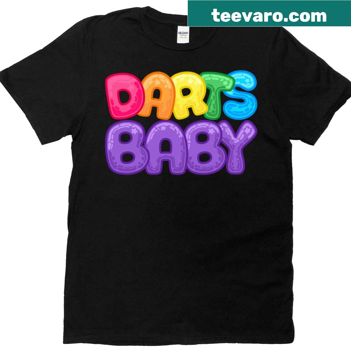 Playful Darts Baby Active T-shirt encouraging sports and activity. — on a men's t-shirt