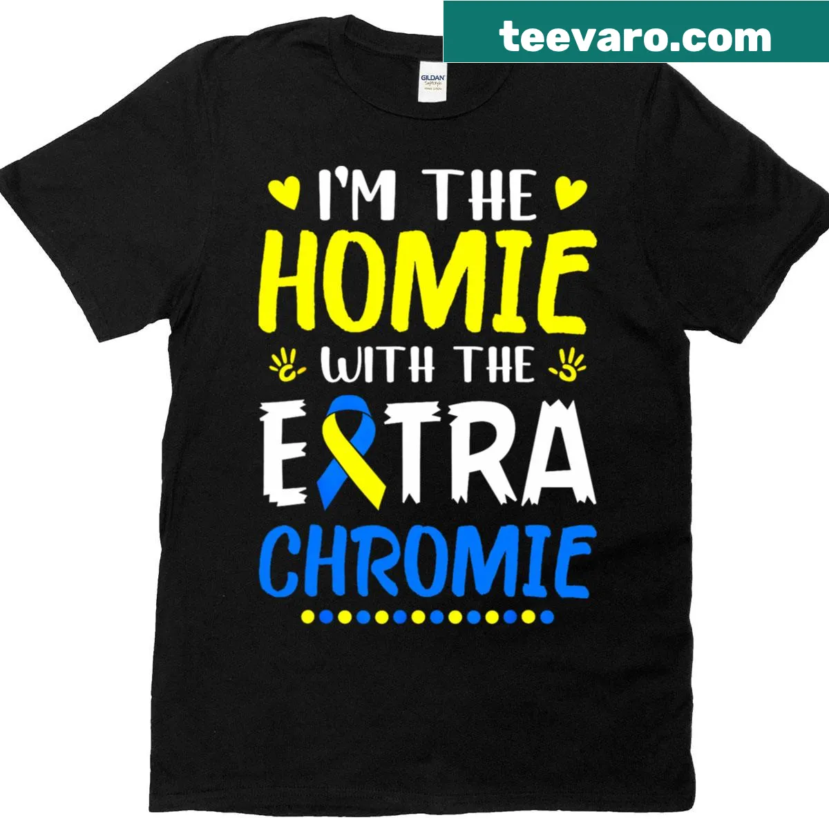 T-shirt designed for Down Syndrome Awareness Day with supportive message — on a men's t-shirt