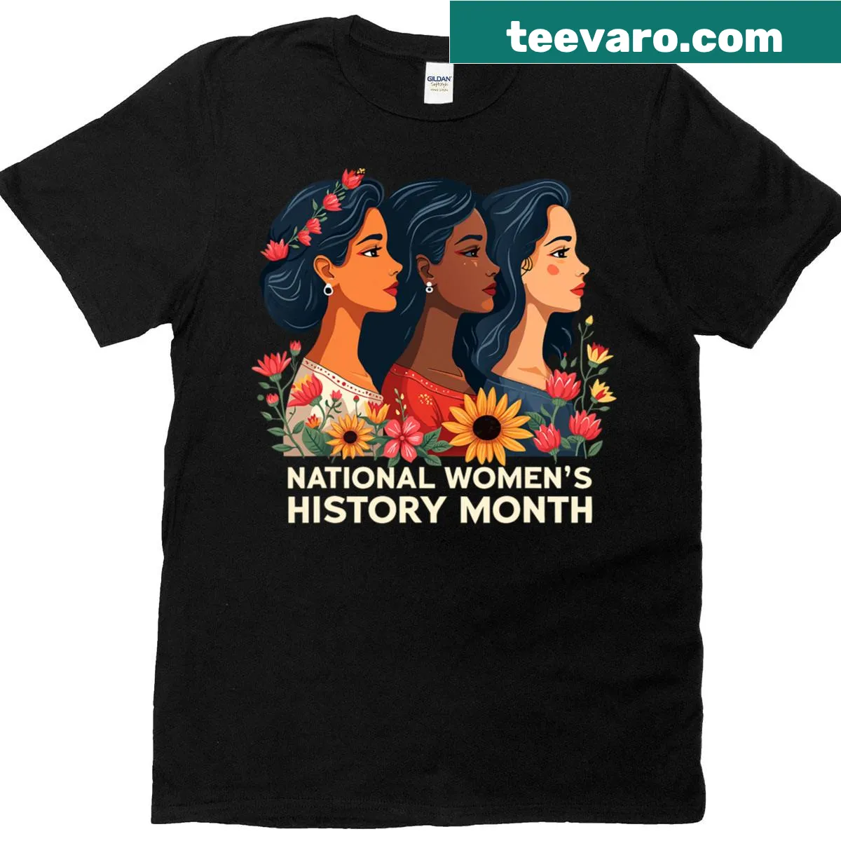 Empowering shirt for Women's History Month featuring feminist messages — on a men's t-shirt