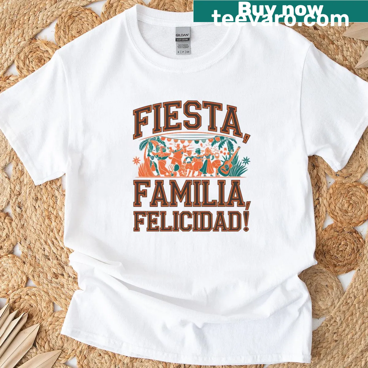 Illustration celebrating family and joy with festive elements on a T-shirt. — on a men's t-shirt