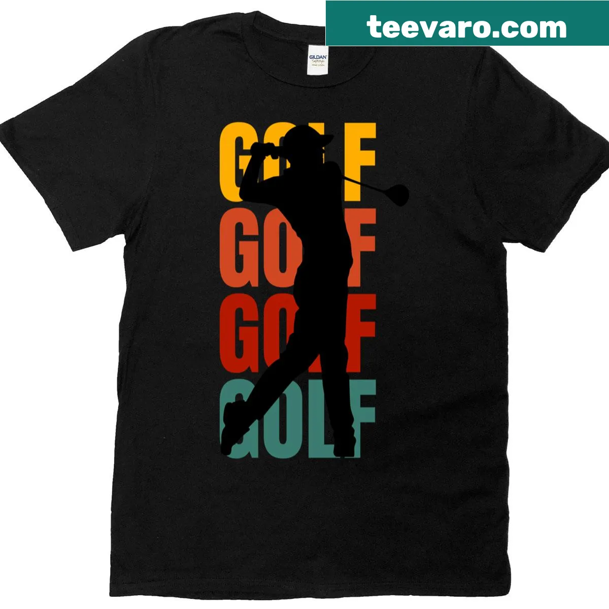 Golf-themed t-shirt with clever graphic — on a men's t-shirt