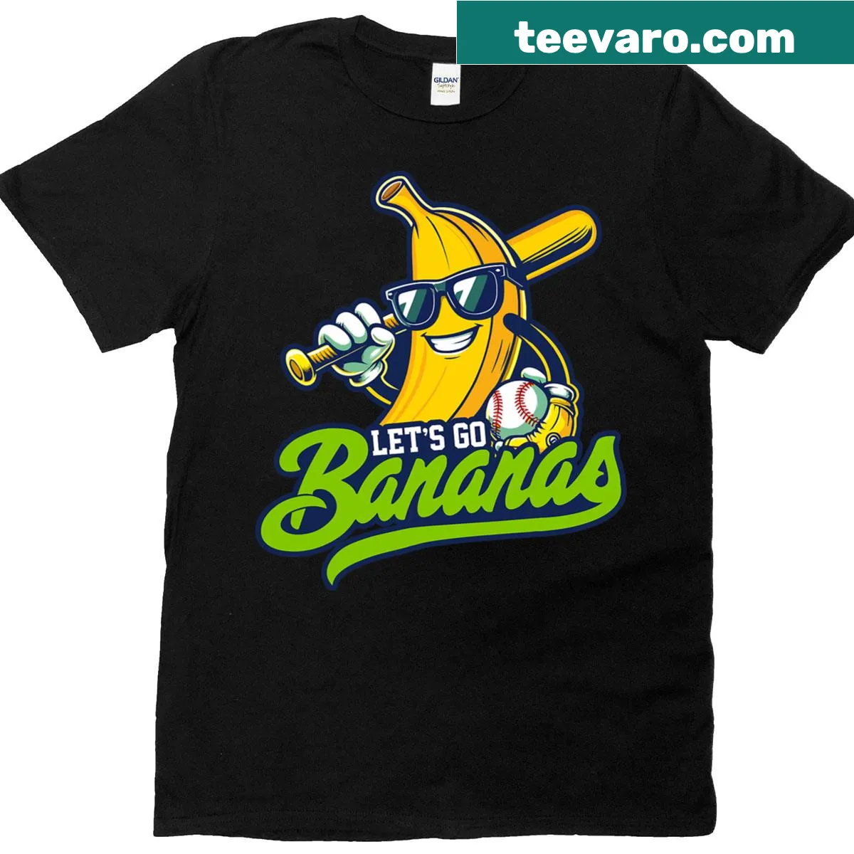 Cute banana lovers t-shirt with playful graphic and fun text — on a men's t-shirt