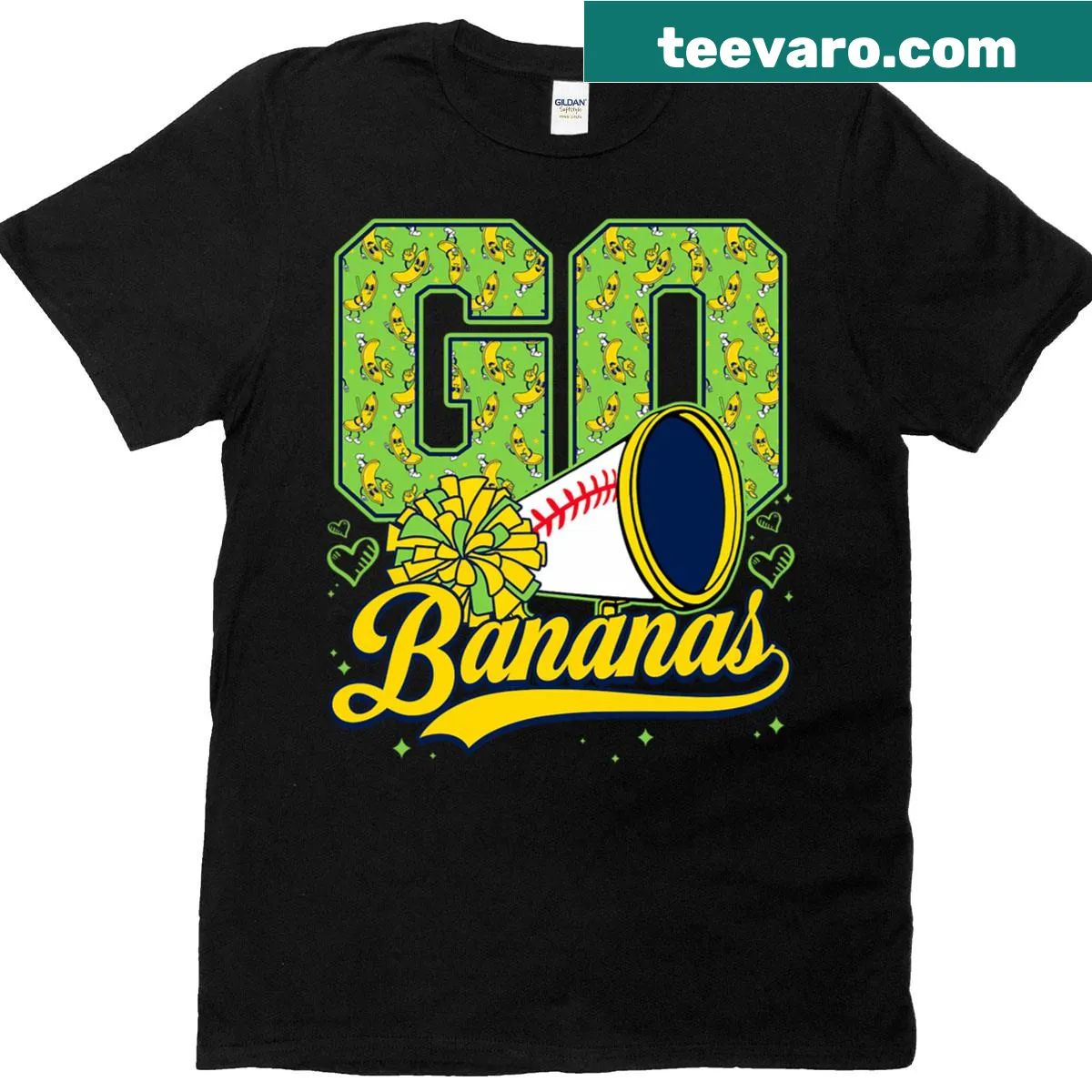 Graphic tee for kids with a playful banana character design — on a men's t-shirt