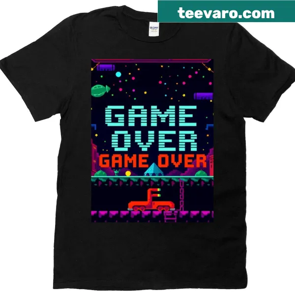 Pixel art Game Over graphic T-shirt.