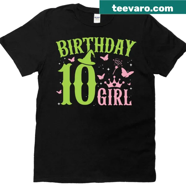Whimsical witch-themed birthday T-shirt for kids