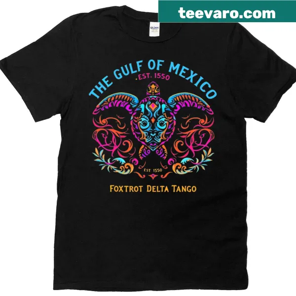 Cartoon turtle t-shirt with playful Gulf of Mexico design