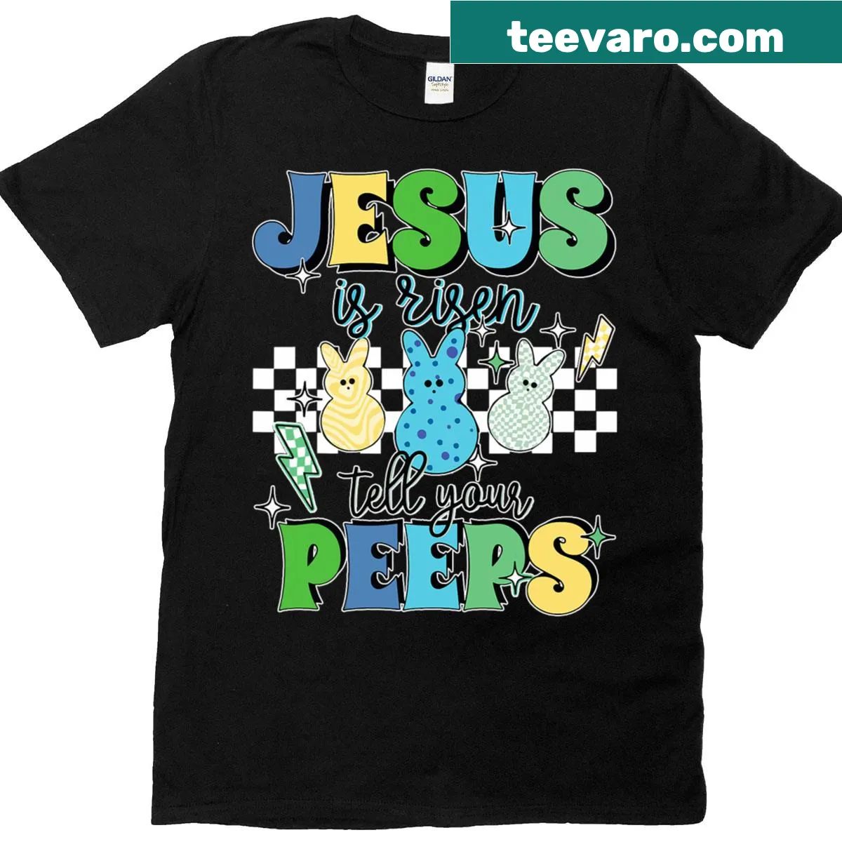 Heartwarming Easter graphic t-shirt for kids featuring He Is Risen — on a men's t-shirt