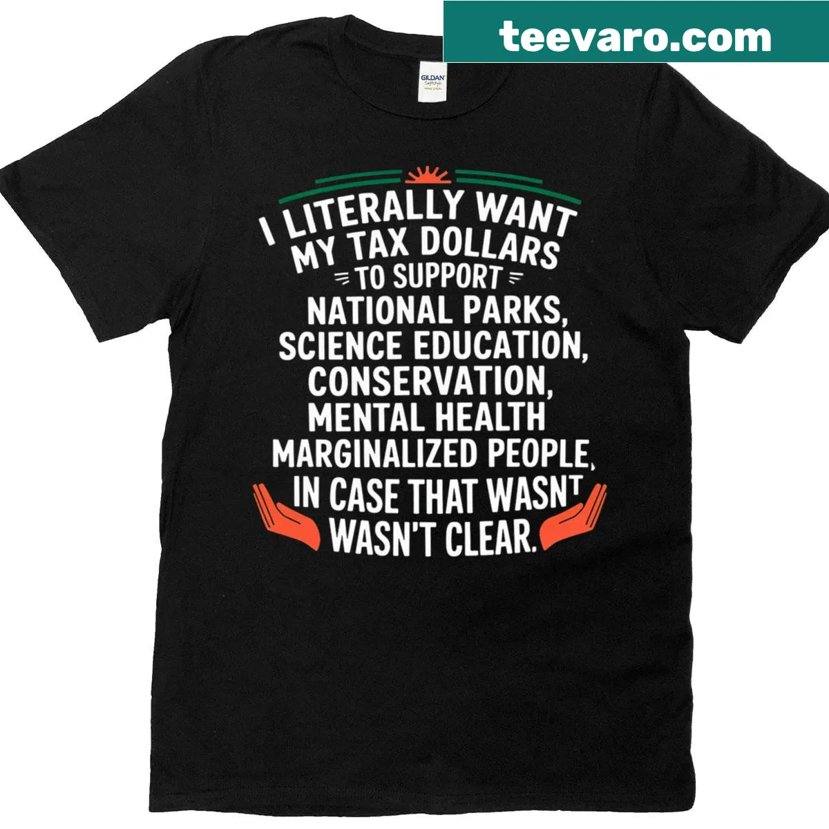 T-shirt promoting tax support for national parks — on a men's t-shirt