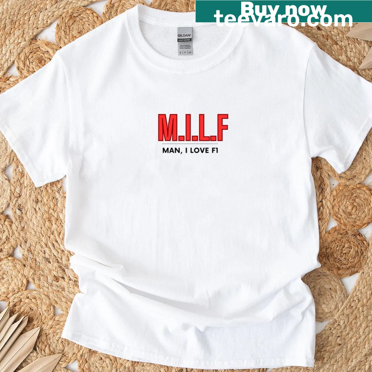 T-shirt expressing enthusiasm for Formula 1 racing. — on a men's t-shirt