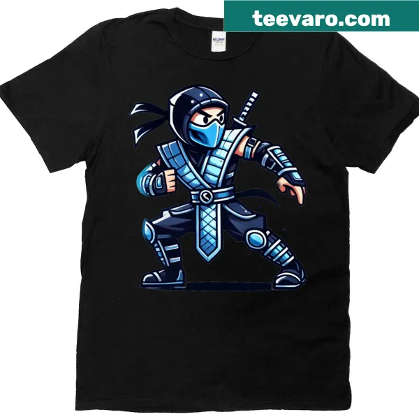 Illustrated Ice Ninja t-shirt featuring a ninja and snowflakes
