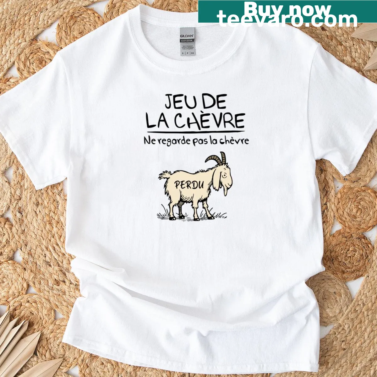 T-shirt with the French phrase about running reflecting a philosophy of fitness. — on a men's t-shirt