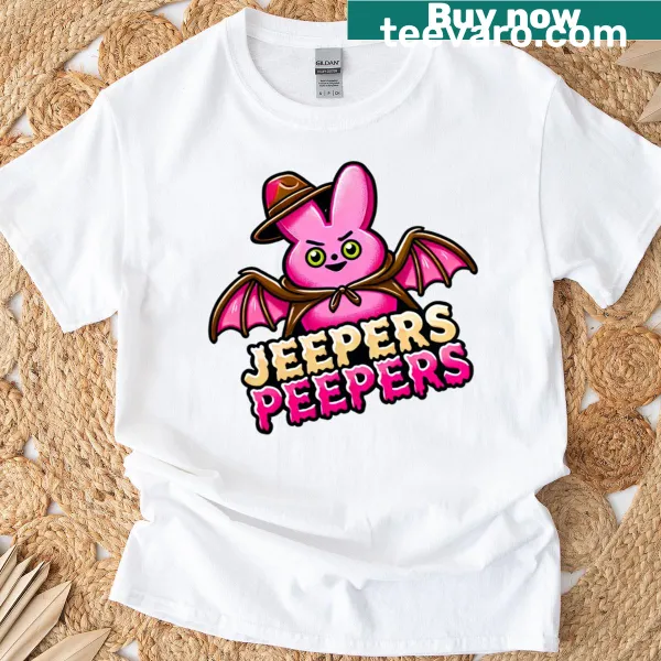 Creepy Easter horror parody design T-shirt featuring spooky elements
