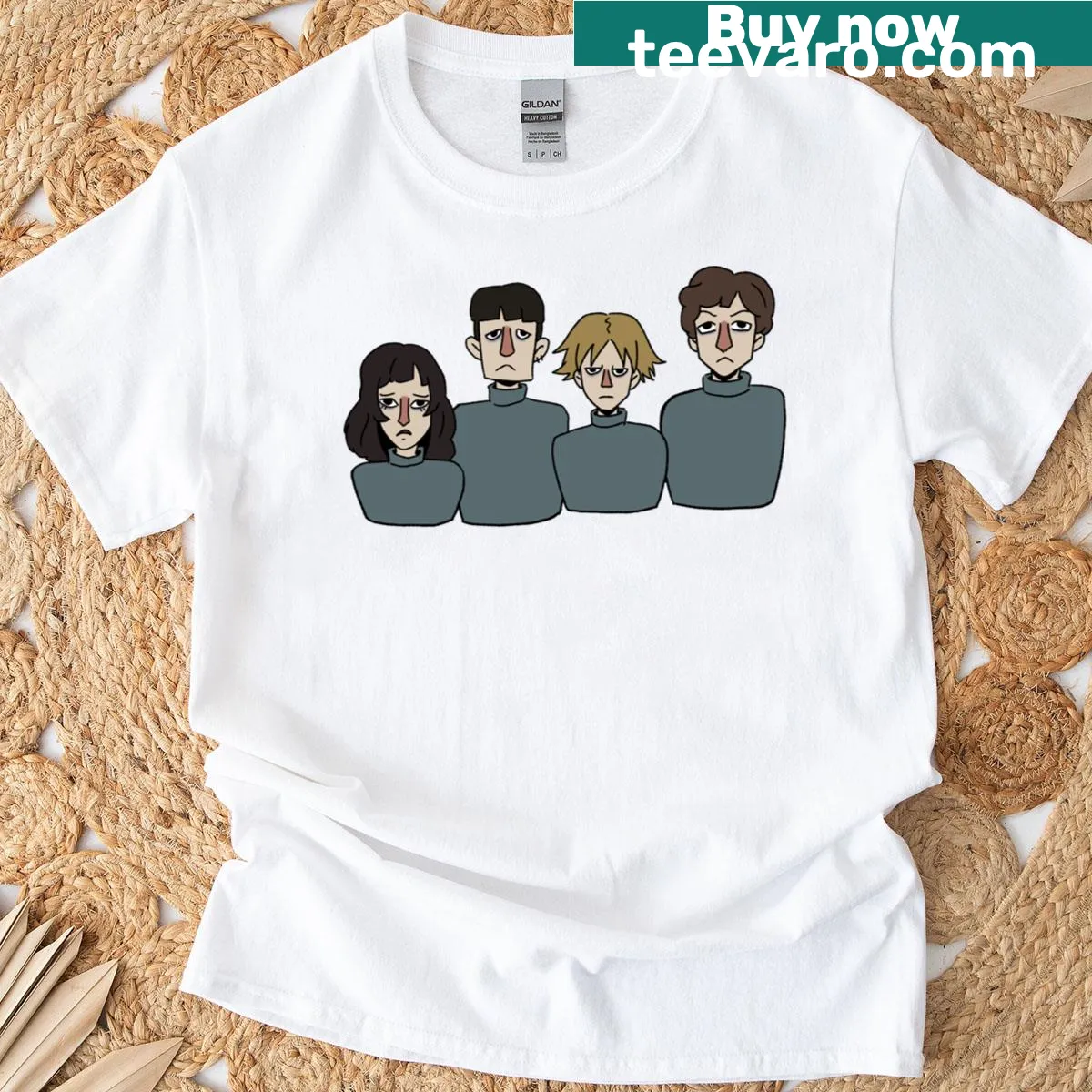 Cartoon doodle Katarsis Band T-shirt with playful design — on a men's t-shirt
