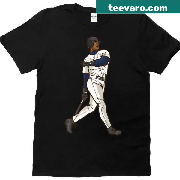 Cartoon t-shirt depicting Ken Griffey Jr in a batting pose