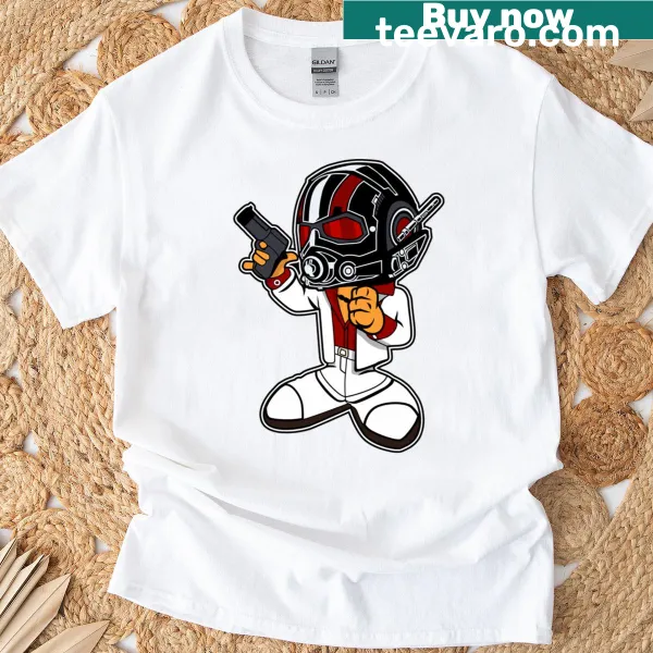 Chibi superheroes in cartoon style on a T-shirt