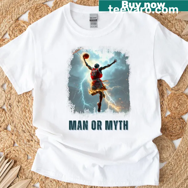 Illustrated basketball dunk graphic on a T-shirt
