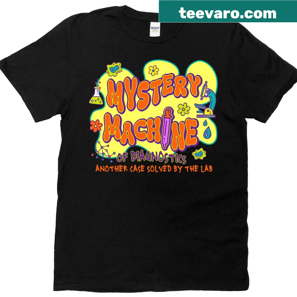 T-shirt featuring a badge design for Med Lab Week 2025 — on a men's t-shirt