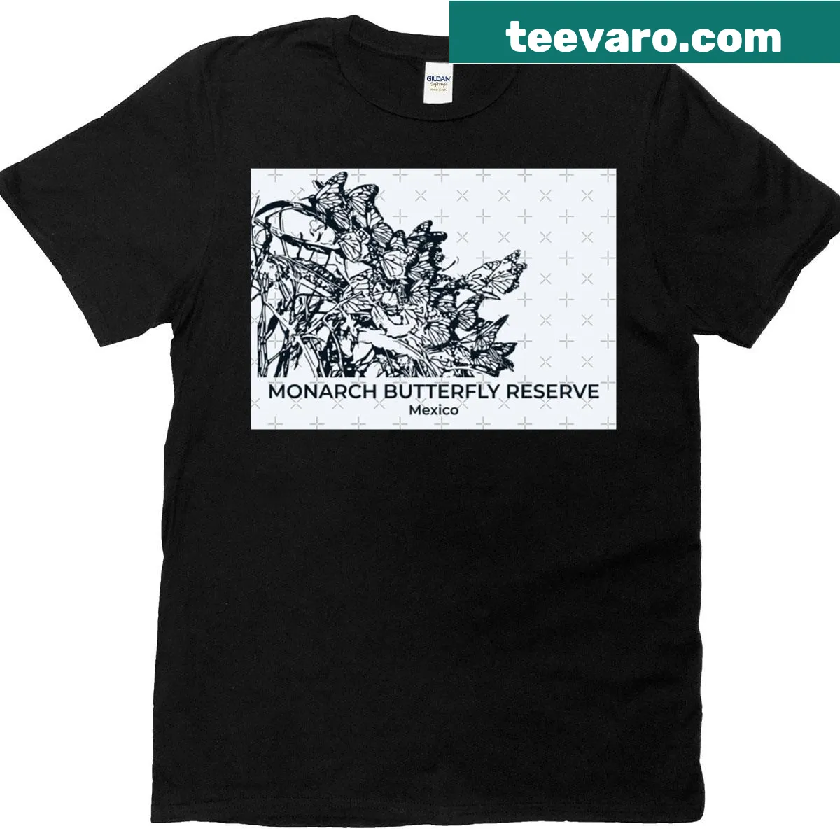 Illustration of a Monarch butterfly symbolizing nature conservation — on a men's t-shirt