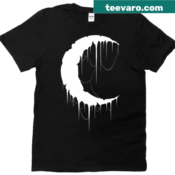 Abstract moon design with dripping elements