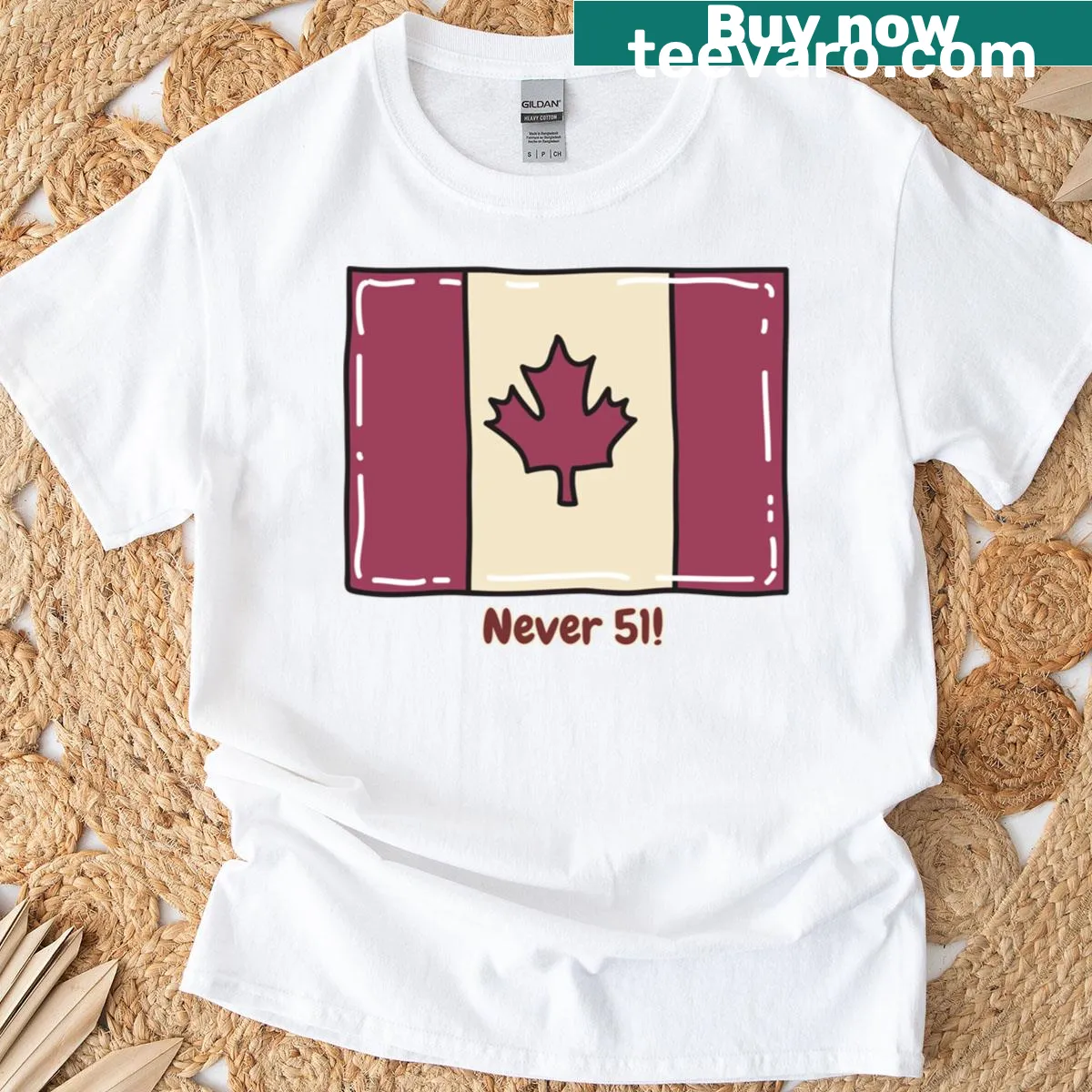 Playful typography with the phrase 'Never 51' for a humorous touch. — on a men's t-shirt