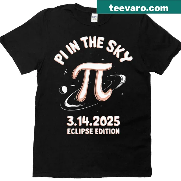 Math-themed T-shirt celebrating Pi Day and a lunar eclipse