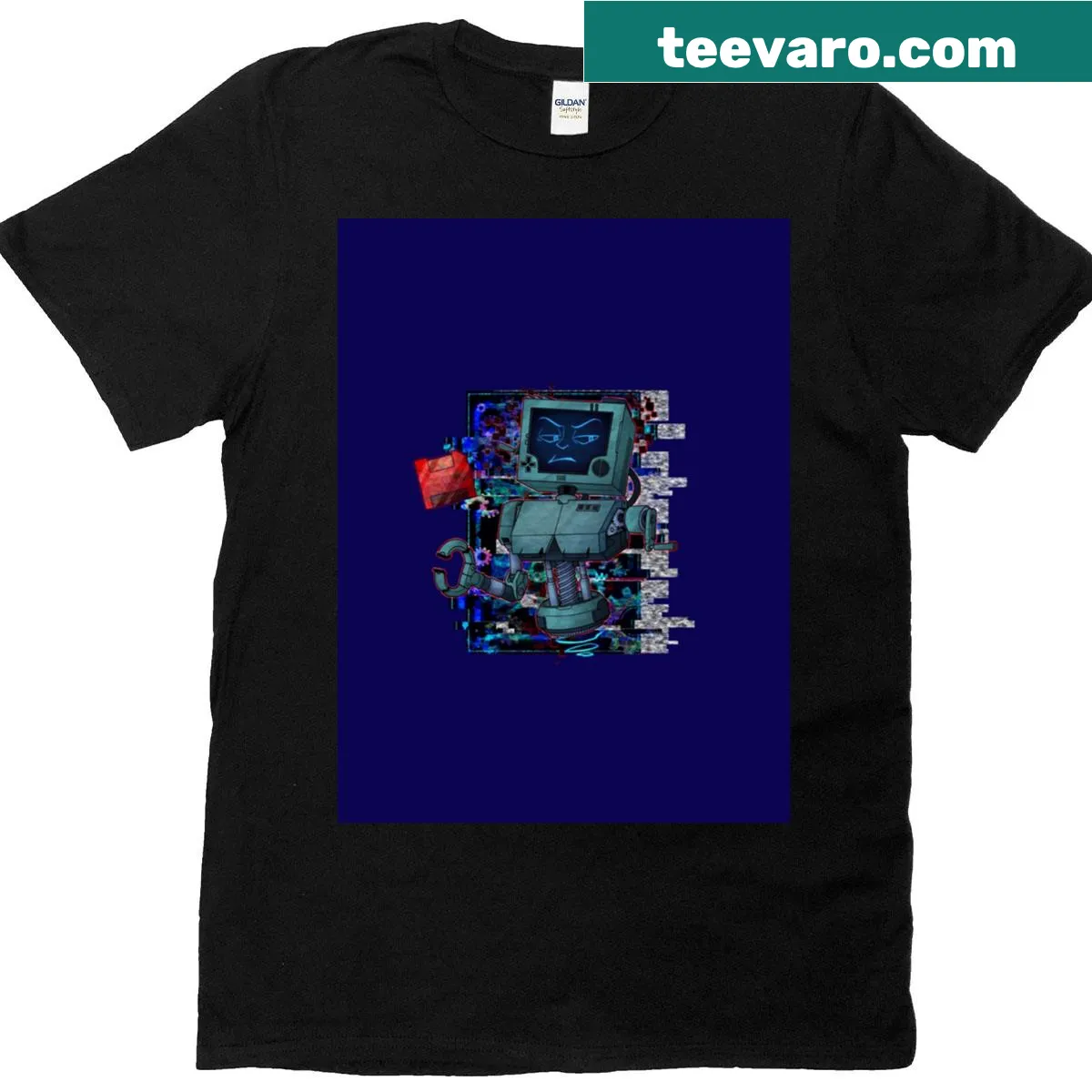 Silhouette graphic T-shirt featuring P03 from Inscryption — on a men's t-shirt