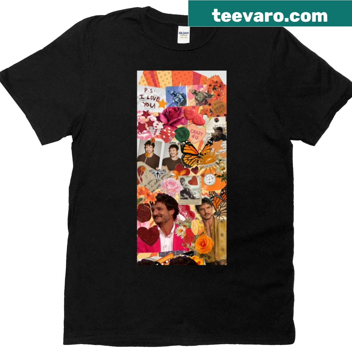 Artistic Pedro Pascal design on a T-shirt — on a men's t-shirt