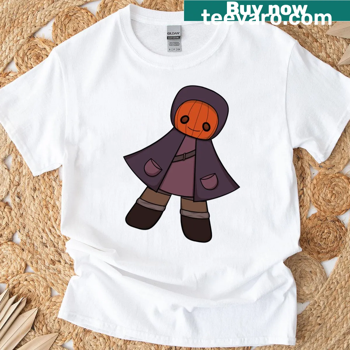 Cute pumpkin graphic T-shirt designed for kids for autumn fun. — on a men's t-shirt