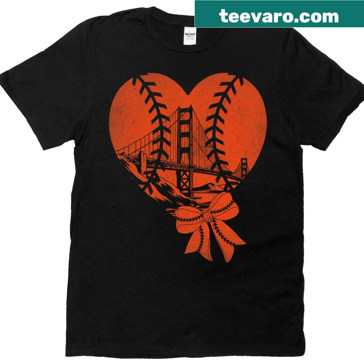 Retro heart design T-shirt celebrating love for San Francisco — on a men's t-shirt