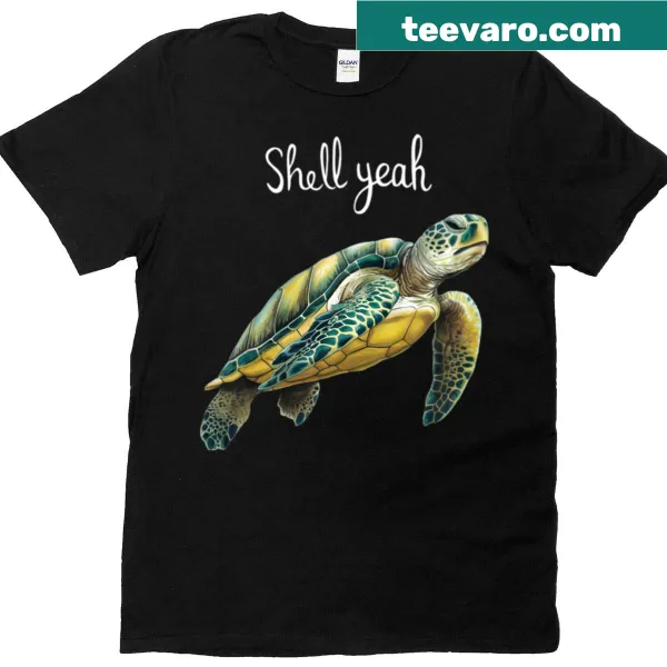 Funny beach pun T-shirt with 'Shell Yeah!' text