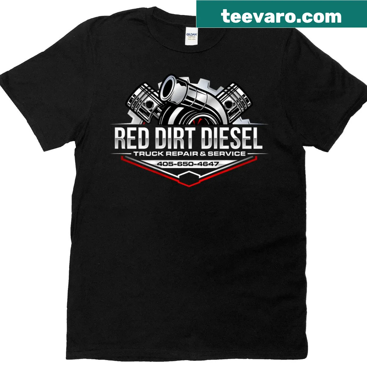 T-shirt with 'Shop Mechanic Diesel' text for mechanics — on a men's t-shirt
