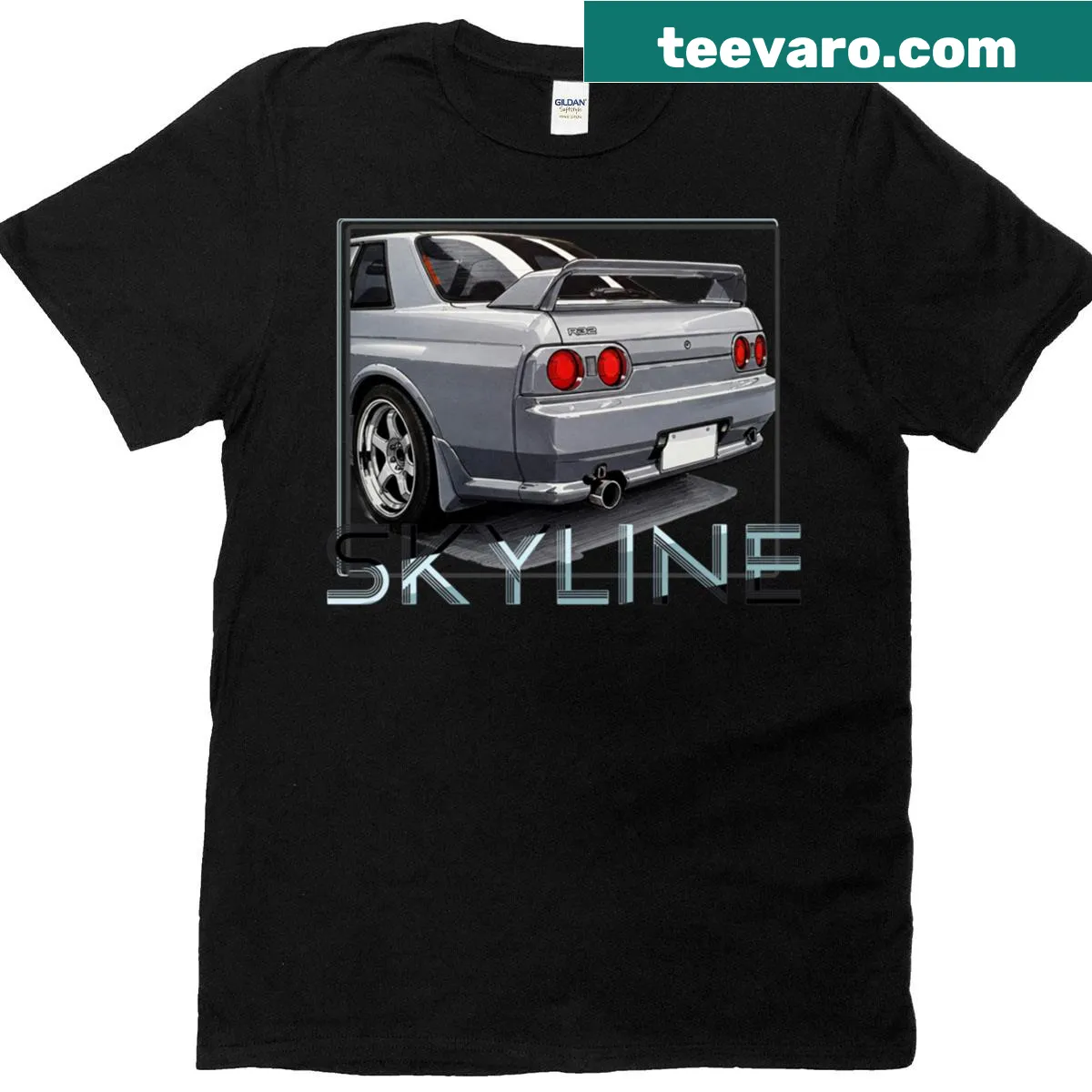 Minimalist t-shirt featuring an abstract city skyline design — on a men's t-shirt