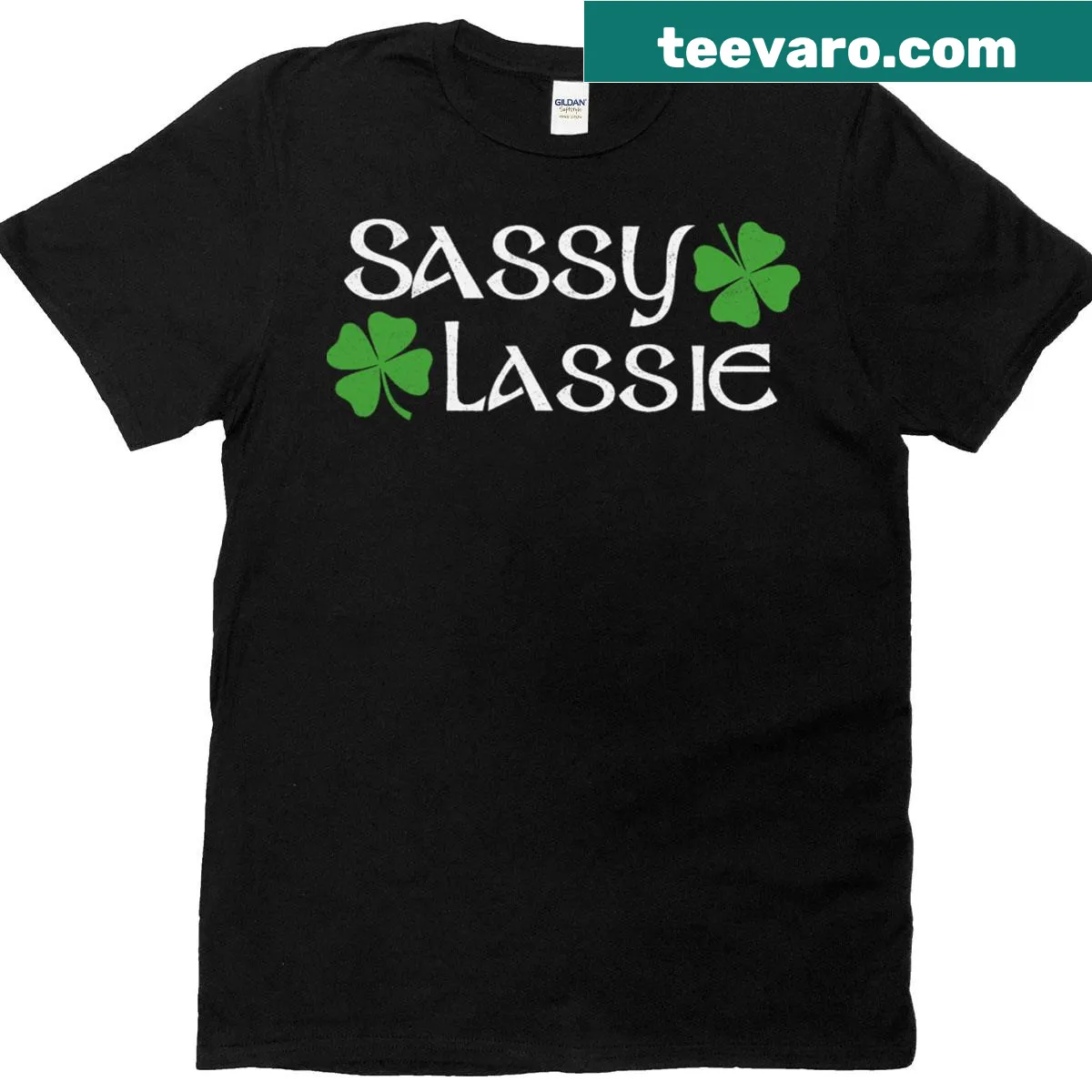Sassy Lassie design for girls' St. Patrick's Day T-shirt — on a men's t-shirt
