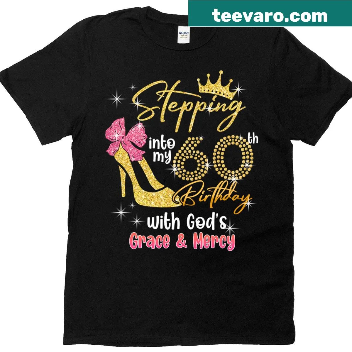 Sentimental t-shirt for 60th birthday celebrating grace and mercy — on a men's t-shirt