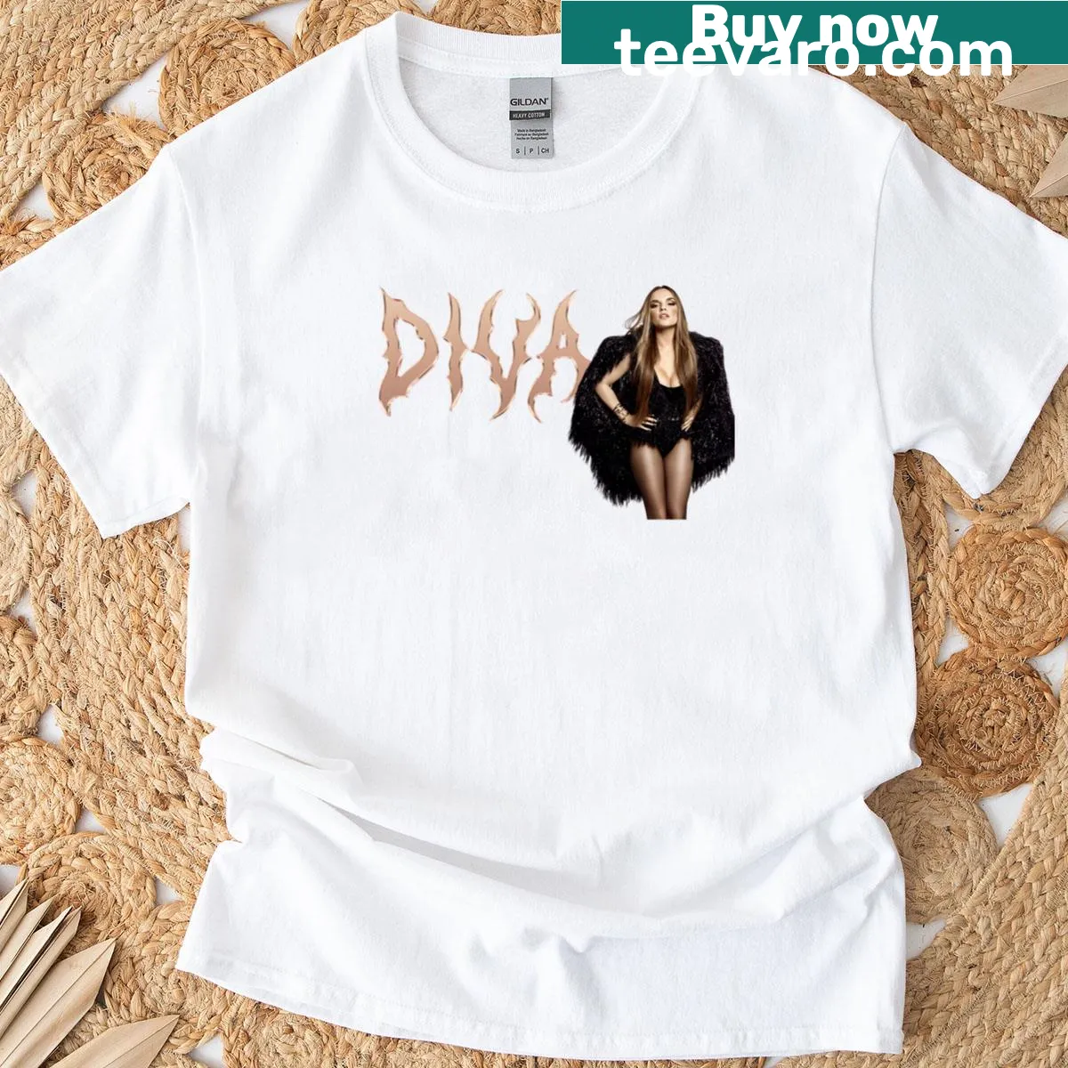 Typography-focused shirt featuring the word 'Diva' for Eurovision 2025 — on a men's t-shirt