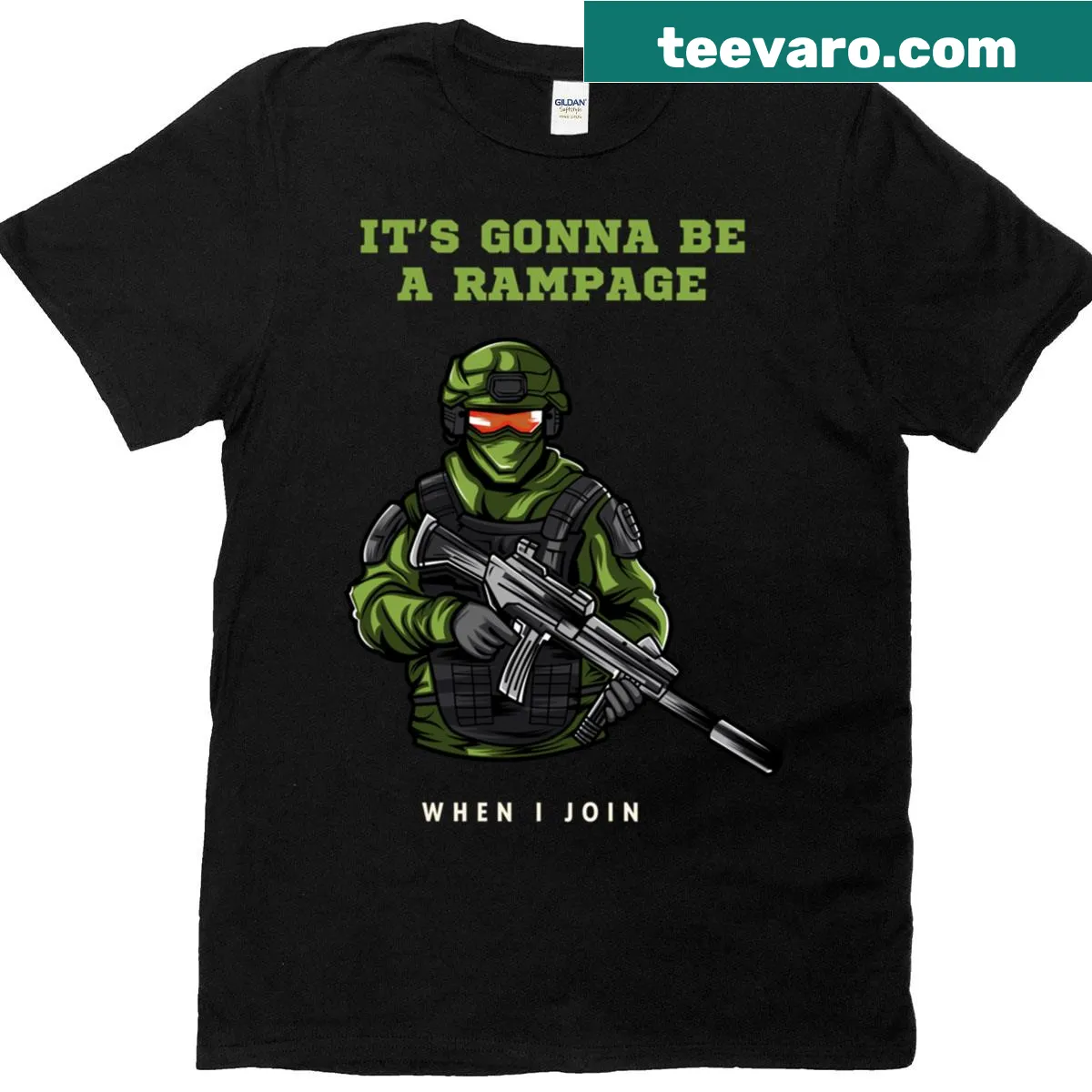 Illustrated Rampage Of Gamers t-shirt with gaming theme — on a men's t-shirt
