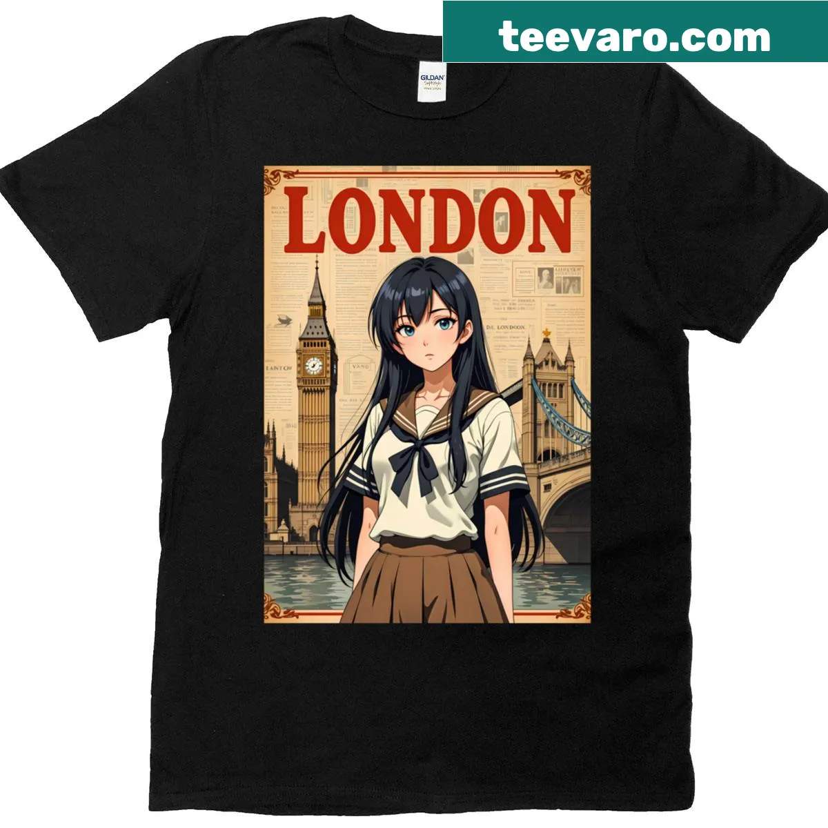Vintage distressed t-shirt featuring iconic London landmarks — on a men's t-shirt