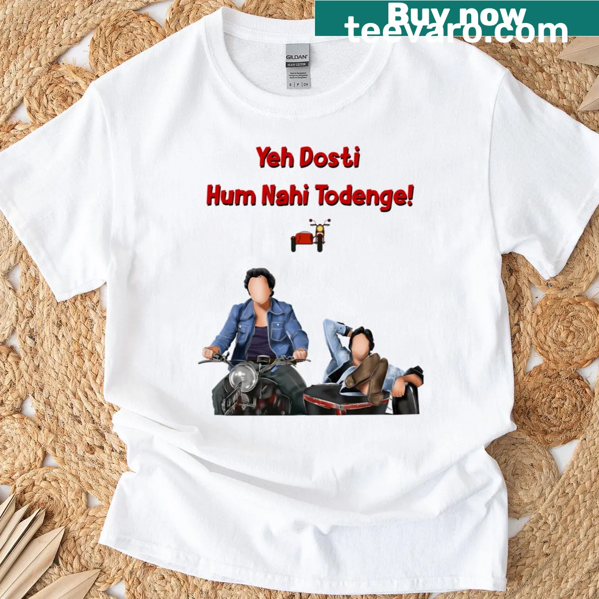 Vintage Bollywood inspired artwork on a t-shirt — on a men's t-shirt