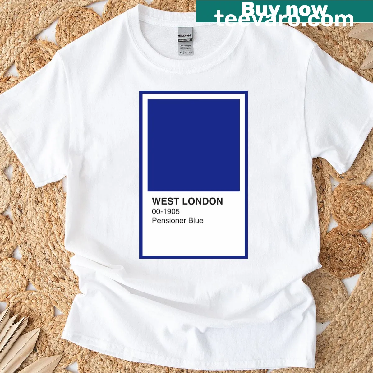 Humorous t-shirt celebrating West London pensioner culture — on a men's t-shirt