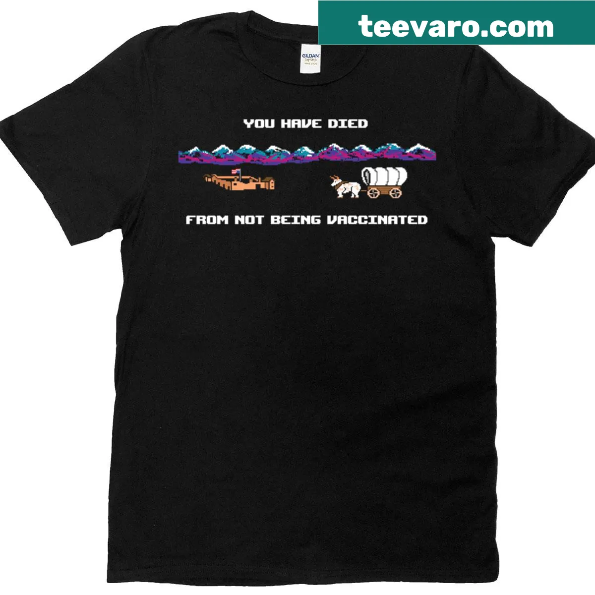 Humorous vaccination awareness T-shirt with bold saying — on a men's t-shirt